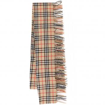 Burberry Archive Beige Fringe Check Scarf ONE SIZE