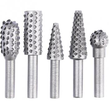5 Pcs 1/4 Shank Woodworking Rasp Burrs Set