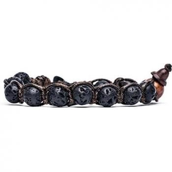 Bracciale in Lava Nera per Spiritualità e Meditazione di Tamashii BHS900-98