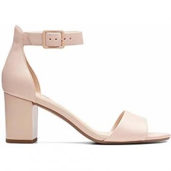 Sandalias Clarks Deva Mae Lisa - Tacón Cómodo en Piel Suave, Color Negro Elegante
