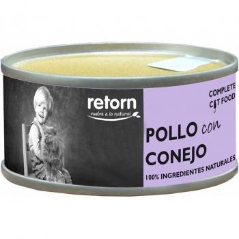 Retorn Gatos - Lata de comida húmeda pollo y conejo 80 g
