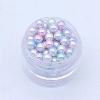 Pink Multicolor No-Hole Round Imitation Pearls for Jewelry Crafting (3/4/5/6/8mm)