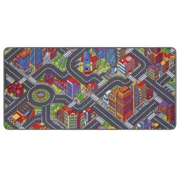 Primaflor-Ideen in Textil Kinderteppich BIG CITY, rechteckig, Höhe: 5 mm, Straßen-Spiel-Teppich, Straßenbreite ca. 9 cm, Kinderzimmer