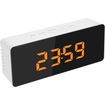 Portable Digital Alarm Clock with Large Mirror Display