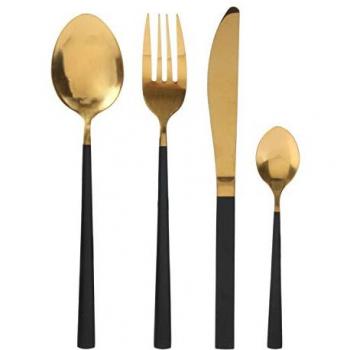 Ménagère en inox Table Chic - 16 Pièces - Doré