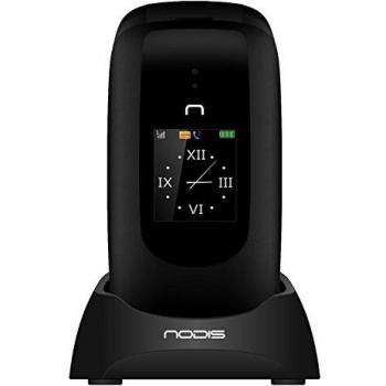 Nodis SN-09 Senior Phone Flip Opening Dual Display 2.4/1.44 Camera SOS Radio FM Bluetooth Italia Black