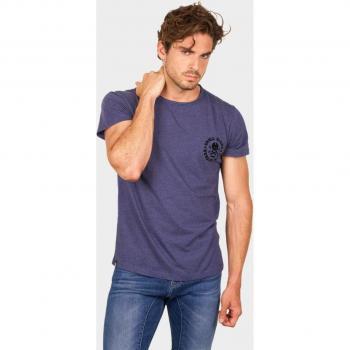 Camiseta Azul Marino “Born to Ride Faster” manga corta algodón orgánico