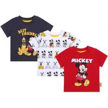 Mickey‑Print T-Shirt Grigio/Bianco per Bambini