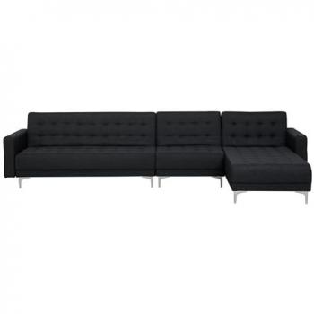 BELIANI Modular Left Hand L-Shaped Sofa Bed Seat Section Graphite Grey Fabric Aberdeen
