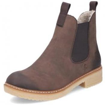 Winterstiefelette RIEKER Gr. 39, braun (braun used) Damen Schuhe Chelseaboots, Used-Look, mit Innenreißverschluss und Stretcheinsatz