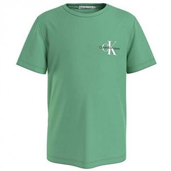 Calvin Klein Kids Short Sleeve T-Shirt with Chest Monogram in Neptune Wave for Boys, Size 8