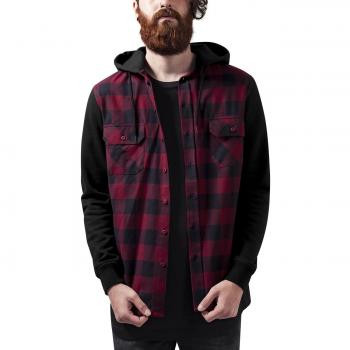 Urban Classics Hooded Checked Flanell Sweat Sleeve Shirt Sudadera, Multicolor