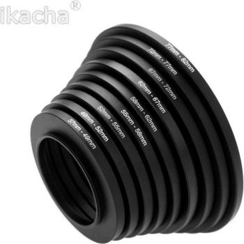 8pcs Male to Female Step Up Lens Filter Adapter Rings (49-82mm)