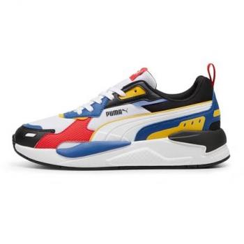 PUMA X-Ray 3 Erwachsene Sneaker Weiß/Gelb/Schatten/Schwarz/Rot Größe 42,5