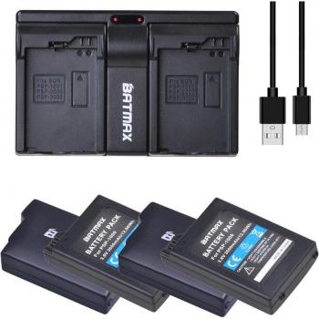 4x 3,6 V 3600mAh Akku + USB Dual Ladegerät für Sony PSP 1000 PSP-110 Konsole