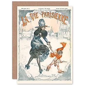 Cupid's Delight: La Vie Parisienne Love Guide Card with Envelope