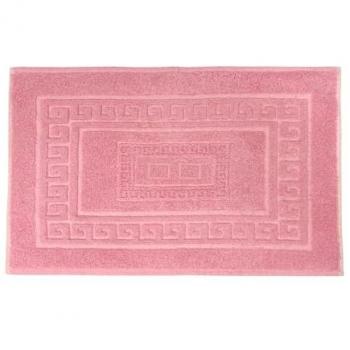 Tappeto Bagno Super Assorbente in Cotone Rosa con Greca 45x60 cm
