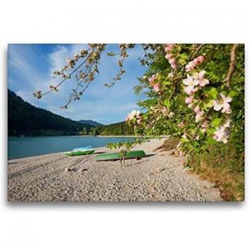 SusaZoom Leinwanddruck: Ruderboote am Walchensee, 75 × 50 cm