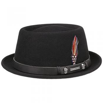 Stetson Filzhut Pork Pie aus Wollfilz mit Leder-Garnitur