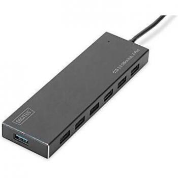 Hub USB 3.0 de 7 puertos con fuente de alimentación 5V/3,5A, Aluminio DA-70241-1