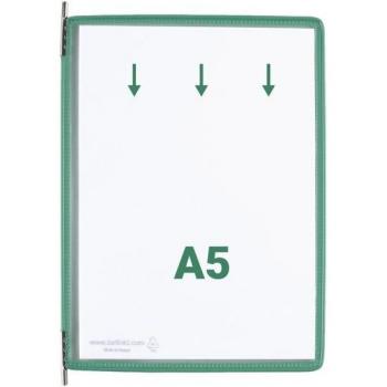Pochettes transparentes Tarifold A5 vert avec ouverture en haut, set de 10 unités