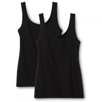 CALIDA Benefit Damen Tank-Top, 2er-Pack, XS, Schwarz