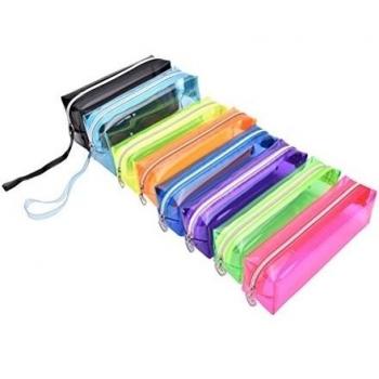 Bolsa Transparente Zipper Neceser Azul S