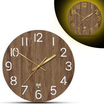 Reloj Inalámbrico Silencioso Agujas Doradas