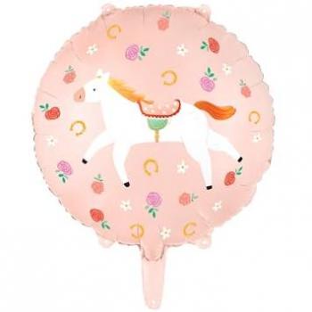 Folienballon Pferdemotiv Pastellrosa 35cm