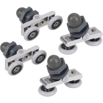 Polea deslizante de doble rueda para puerta de ducha, 4 piezas, 19mm/23mm/25mm/27mm, bricolaje