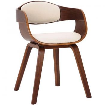 Sedia Ufficio Sala Pranzo Design Scandinavo Legno Nero e PVC Crema