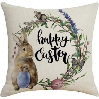 Easter Bunny Print Sofa Cushion Cover 45x45cm