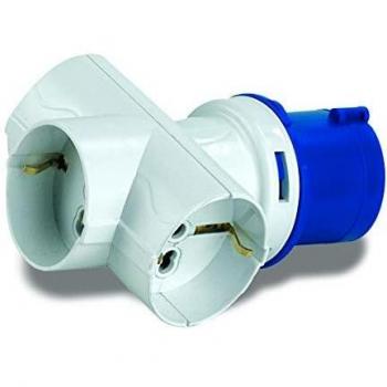 Adaptador industrial schuko enchufe cee 3 tomas art. 1879