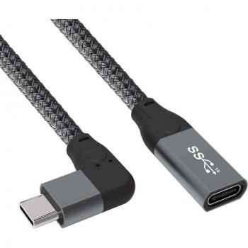 Extensor Angulo Recto USB‑C 3.1 para Carga y Datos