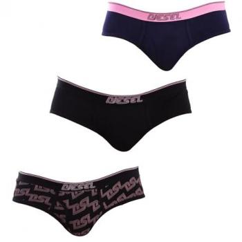 Diesel Slip Donna A0030-0hjaq 3 Pezzi Nero/Rosa L