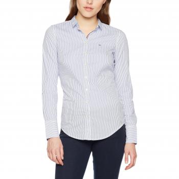 Hilfiger Denim Thdw Basic Stripe Str Shirt L/s 2, Blusa para Mujer, Blanco