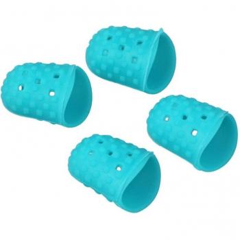 4Pcs Piques de Pouce en Silicone (Bleu Clair L) & Marqueurs de Fret Dragon pour Guitare