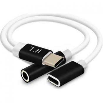 Avizar USB‑C Audio‑&Ladeadapter (USB Typ C & USB B) – Kompakt, schwarz