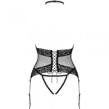Obsessive Guêpière Ouverte Lacrisia Noire - Taille : XS/S