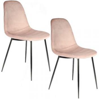 Set de 2 Chaises Design Giulia – Couleur Rose