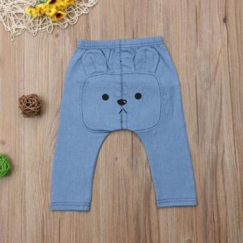 Elastic Waist Baby Pants with Cartoon Animals