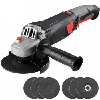 Smerigliatrice Angolare 870W Flex Frullino 125 mm, Velocità Regolabile, 6 Dischi