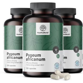 HealthyWorld® Pygeum Premium – 120 Cápsulas de Extracto de Ciruela Africana