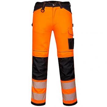 Pantaloni PW3 Hi-Vis Lavoro Corti Arancione Nero M (FR44) UK34