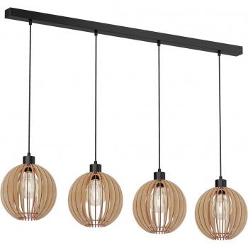 Envostar Clay 4-Bulb Birch Plywood Pendant Light