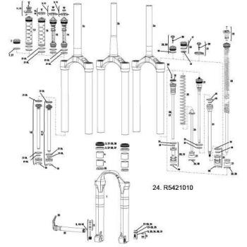 Montaggio albero a molla per sospensione RockShox Lyrik 2010-2015