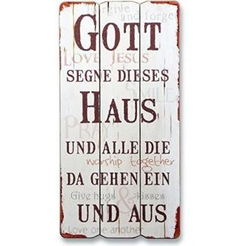 Wandbild Gott segne dieses Haus - Klassische Holzgestaltung