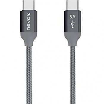 Nevox Daten- und Ladekabel USB-C 2.0, grau, 1 Meter