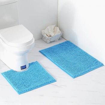 Ensemble de Tapis de Salle de Bain Chenille Shaggy 2 pièces