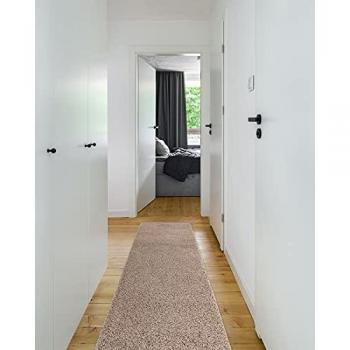 Tappeto Passatoia Shaggy Beige 5cm 80x250 cm